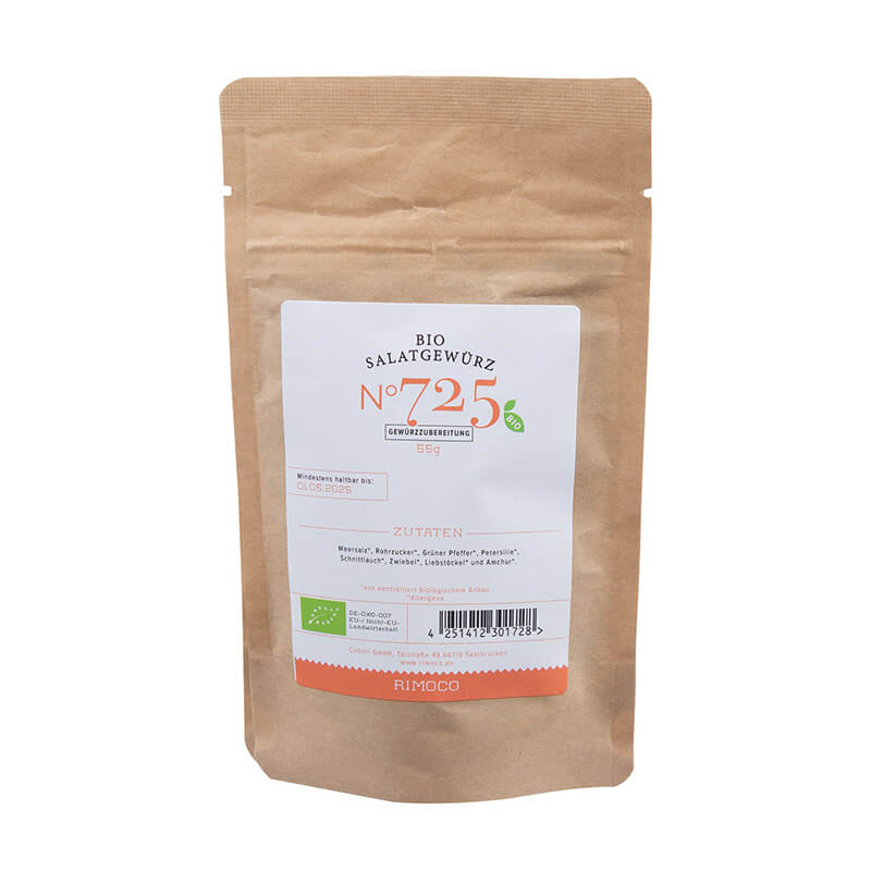Bio Salatgewürz Gewürzmischung Nachfüllpack N° 725 von Rimoco, 55 g weitere Ansicht Bio Salatgewürz Gewürzmischung Nachfüllpack N° 725 von Rimoco, 55 g