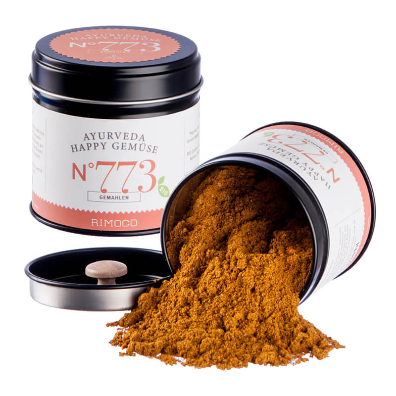 Bio Ayurveda Happy Gemüse Gewürzmischung N° 773 von Rimoco, 55 g weitere Ansicht Bio Ayurveda Happy Gemüse Gewürzmischung N° 773 von Rimoco, 55 g