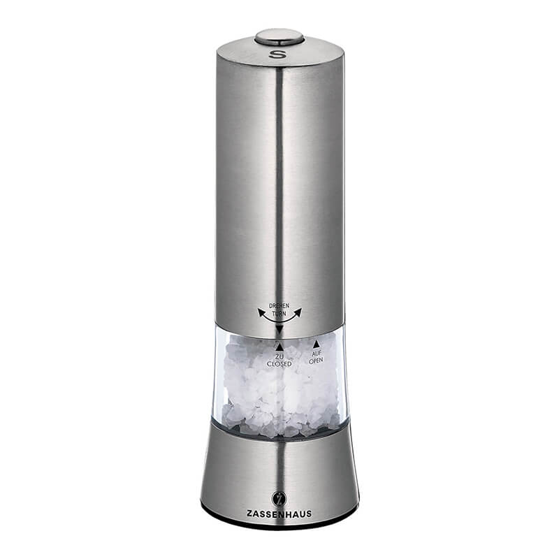 Salzmühle Gera elektrisch 18 cm Edelstahl von Zassenhaus weitere Ansicht Salzmühle Gera elektrisch 18 cm Edelstahl von Zassenhaus