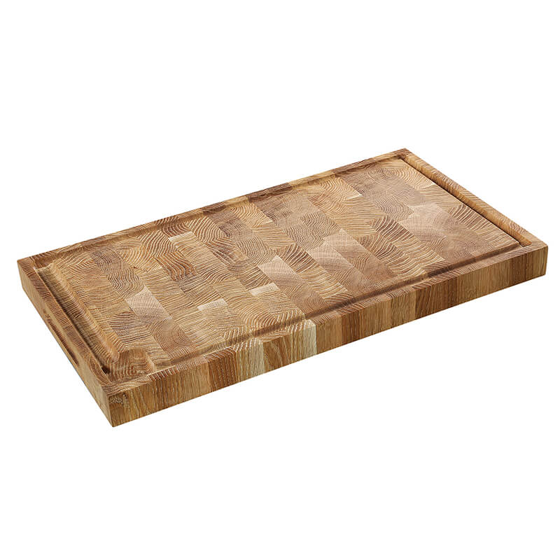 Hackblock mit Saftrinne aus Eiche Stirnholz 54 x 30 x 4 cm von Zassenhaus weitere Ansicht Hackblock mit Saftrinne aus Eiche Stirnholz 54 x 30 x 4 cm von Zassenhaus