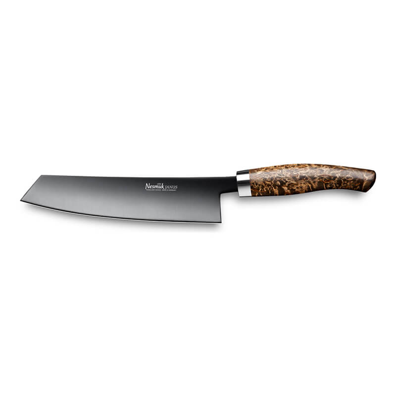 Nesmuk JANUS Kochmesser 180 mm, Griff Karelische Maserbirke weitere Ansicht Nesmuk JANUS Kochmesser 180 mm, Griff Karelische Maserbirke