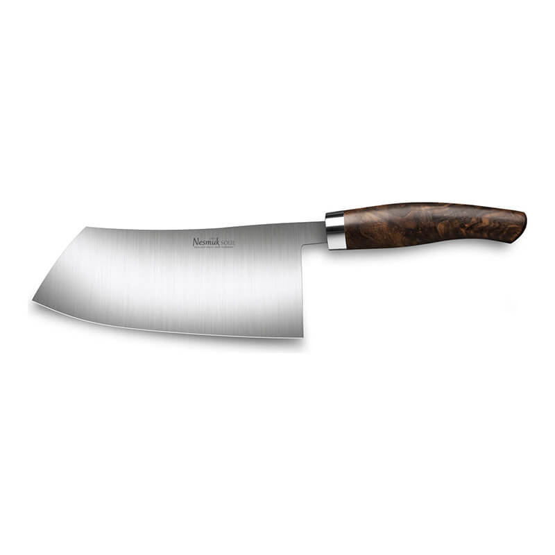 Nesmuk SOUL Chinesisches Kochmesser 180 mm, Griff Walnuss Maser weitere Ansicht Nesmuk SOUL Chinesisches Kochmesser 180 mm, Griff Walnuss Maser