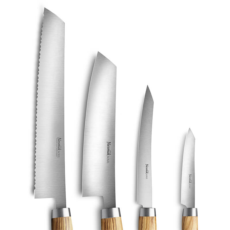 Nesmuk Soul Messerset D 4-teilig, Griff Olivenholz weitere Ansicht Nesmuk Soul Messerset D 4-teilig, Griff Olivenholz