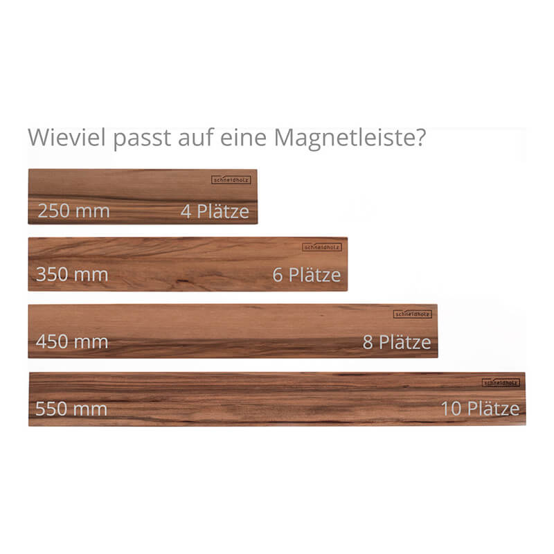 Magnetleiste für bis zu 6 Messer aus Kern Buche, 350 x 60 x 17 mm von Schneidholz weitere Ansicht Magnetleiste für bis zu 6 Messer aus Kern Buche, 350 x 60 x 17 mm von Schneidholz
