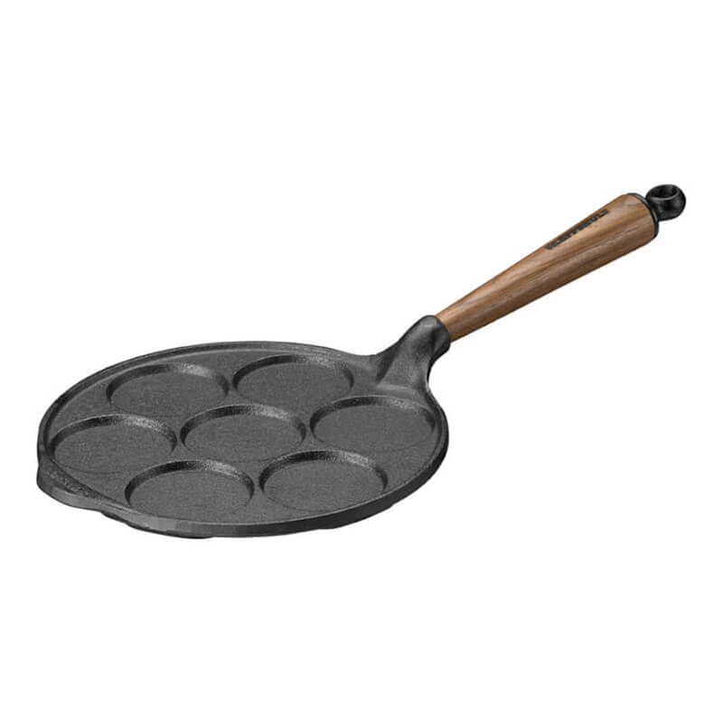Skeppshult Pfanne für 7 kleine Pfannkuchen mit Holzgriff Walnuss, 23 cm