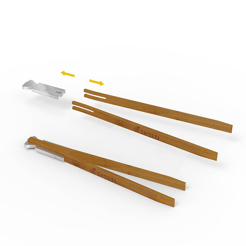 Skotti Tongs Grillzange aus Bambusholz und hochwertigem Aluminium weitere Ansicht Skotti Tongs Grillzange aus Bambusholz und hochwertigem Aluminium