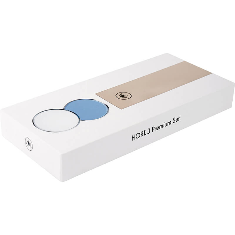 HORL 3 Premiumschärfe Paket mit 2 Schleifscheiben und Abziehleder