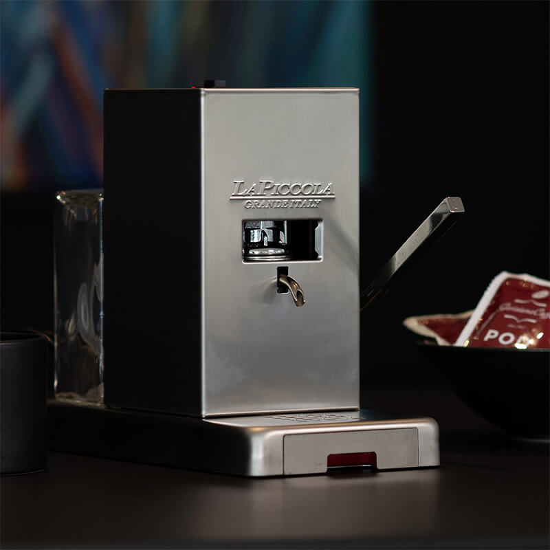 La Piccola Piccola Manuell Espressomaschine für ESE-Pads, Edelstahl matt weitere Ansicht La Piccola Piccola Manuell Espressomaschine für ESE-Pads, Edelstahl matt