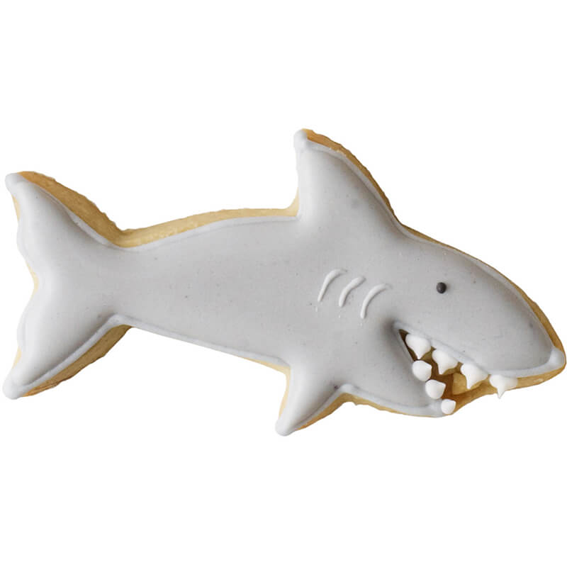 Ausstechform Haifisch aus Edelstahl mit Innenprägung 10 cm von Birkmann weitere Ansicht Ausstechform Haifisch aus Edelstahl mit Innenprägung 10 cm von Birkmann