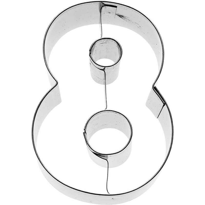 Ausstechform Zahl 8 aus Edelstahl 6 cm von Birkmann weitere Ansicht Ausstechform Zahl 8 aus Edelstahl 6 cm von Birkmann