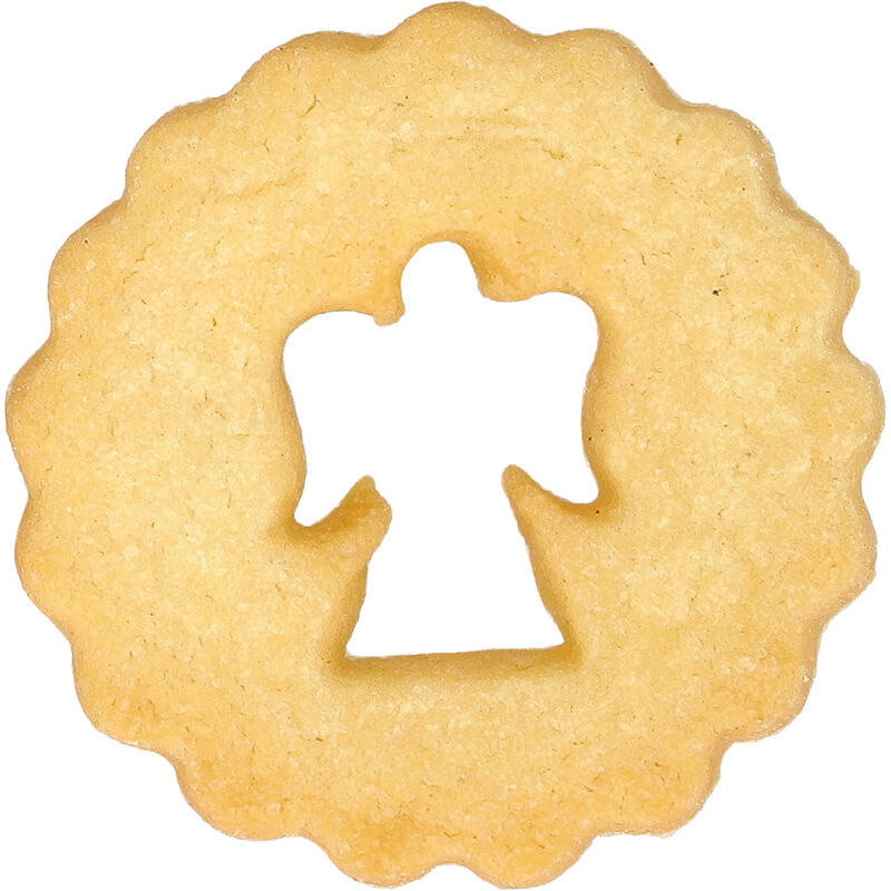 Ausstechform Linzer Engel 5 cm doppelseitig nutzbar mit Banderole von Birkmann weitere Ansicht Ausstechform Linzer Engel 5 cm doppelseitig nutzbar mit Banderole von Birkmann