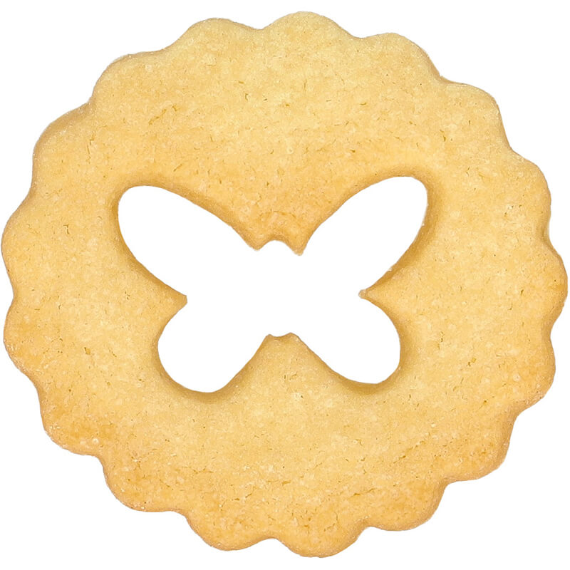 Ausstechform Linzer Schmetterling doppelseitig nutzbar mit Banderole 5 cm von Birkmann