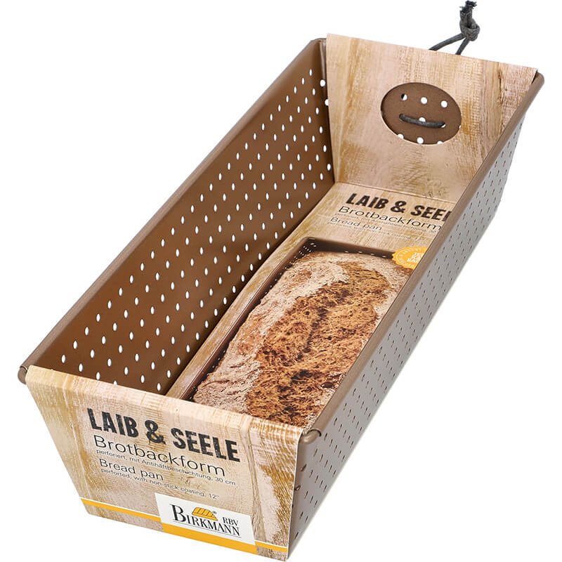 Brotbackform Laib und Seele perforiert mit Antihaftbeschichtung Höhe 7,5 cm, 30 cm weitere Ansicht Brotbackform Laib und Seele perforiert mit Antihaftbeschichtung Höhe 7,5 cm, 30 cm