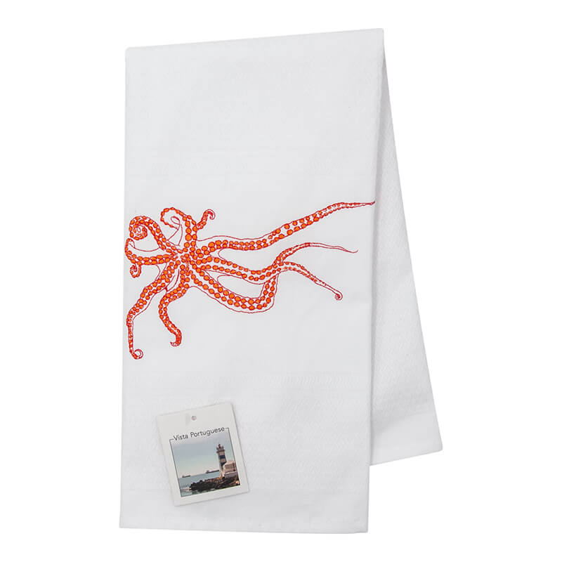 Geschirrtuch Oktopus weiß aus Baumwolle, 50 x 70 cm von Vista Portuguese weitere Ansicht Geschirrtuch Oktopus weiß aus Baumwolle, 50 x 70 cm von Vista Portuguese