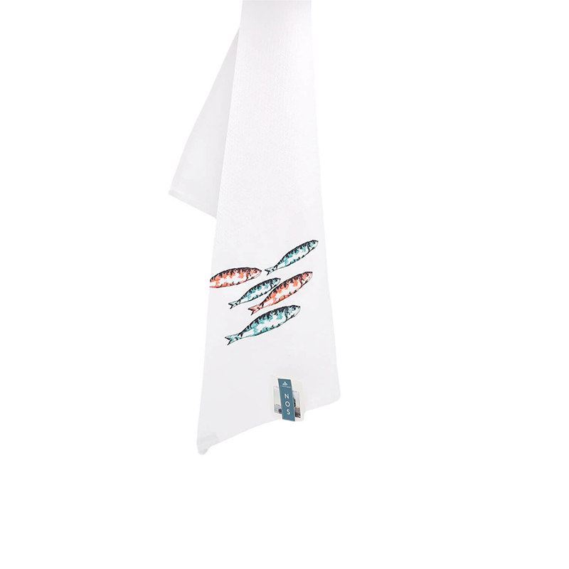 Geschirrtuch Fische weiß aus Baumwolle, 50 x 70 cm von Vista Portuguese weitere Ansicht Geschirrtuch Fische weiß aus Baumwolle, 50 x 70 cm von Vista Portuguese