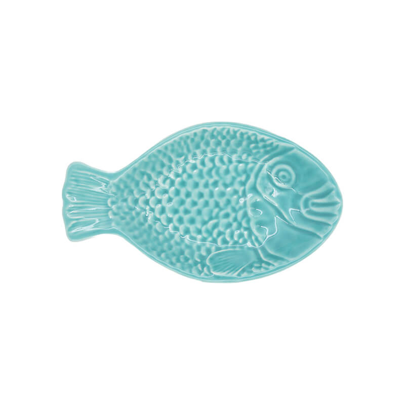 Fischplatte Türkis aus Keramik, klein - 3 x 13,5 x 23,5 cm von Vista Portuguese weitere Ansicht Fischplatte Türkis aus Keramik, klein - 3 x 13,5 x 23,5 cm von Vista Portuguese