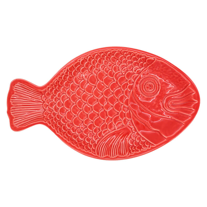 Fischplatte Rot aus Keramik, klein - 3 x 13,5 x 23,5 cm von Vista Portuguese weitere Ansicht Fischplatte Rot aus Keramik, klein - 3 x 13,5 x 23,5 cm von Vista Portuguese