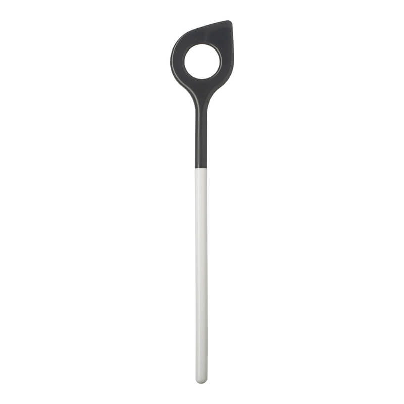 Rosti Rührlöffel mit Ecke & Loch Optima hitzebeständig weiß, 31 cm