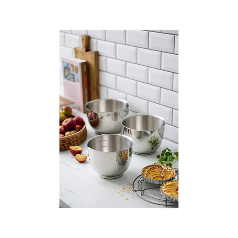 Rosti Rührschüsselset Margrethe 3-teilig 1,5 l, 2,0 l & 3,0 l - Edelstahl weitere Ansicht Rosti Rührschüsselset Margrethe 3-teilig 1,5 l, 2,0 l & 3,0 l - Edelstahl