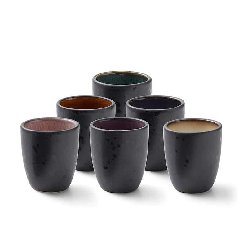 BITZ Espressotassen aus Steinzeug 100 ml 6er Set, schwarz - bunt weitere Ansicht BITZ Espressotassen aus Steinzeug 100 ml 6er Set, schwarz - bunt