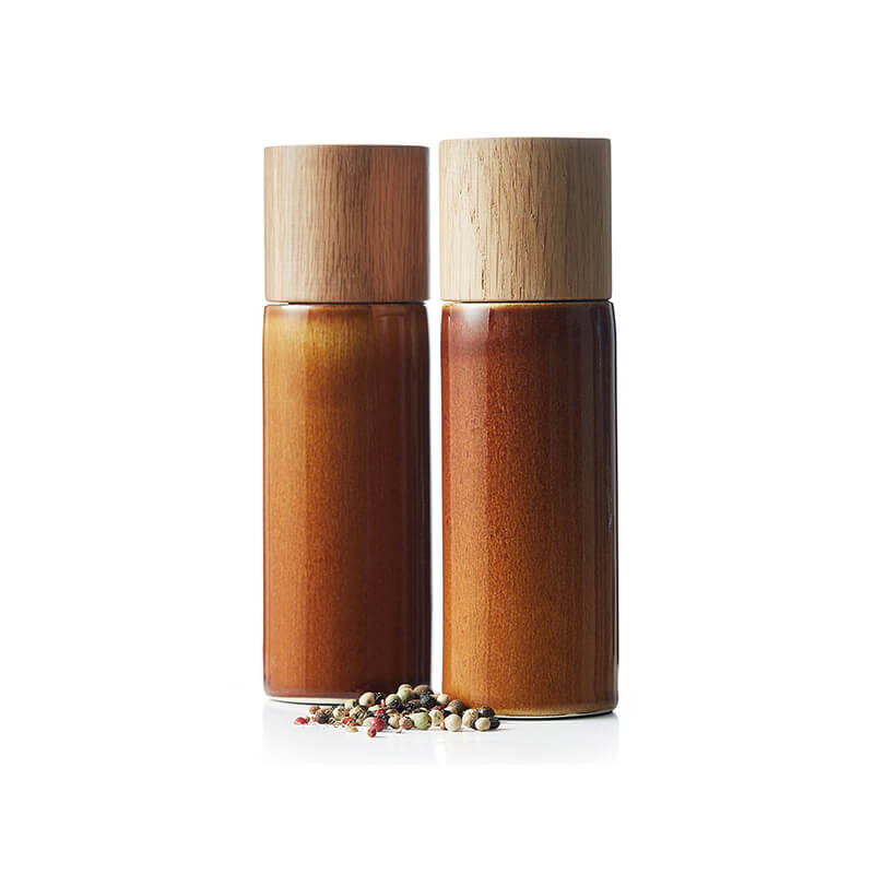 BITZ Salz- und Pfeffermühle aus Steinzeug 17 cm, amber weitere Ansicht BITZ Salz- und Pfeffermühle aus Steinzeug 17 cm, amber