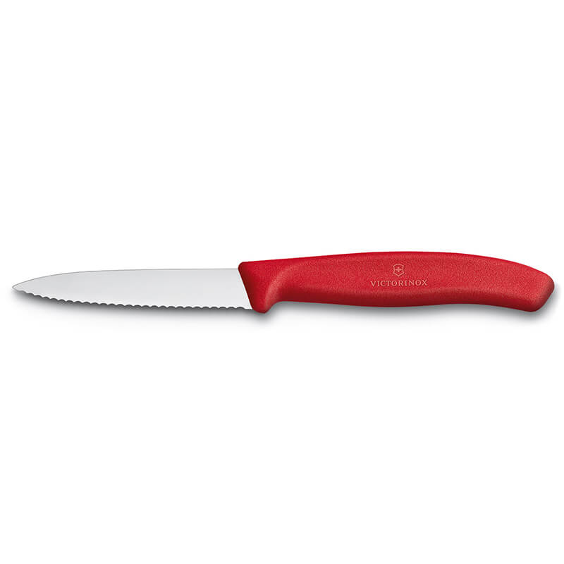 Victorinox Gemüsemesser Swiss Classic 8 cm mit Wellenschliff, Griff rot weitere Ansicht Victorinox Gemüsemesser Swiss Classic 8 cm mit Wellenschliff, Griff rot