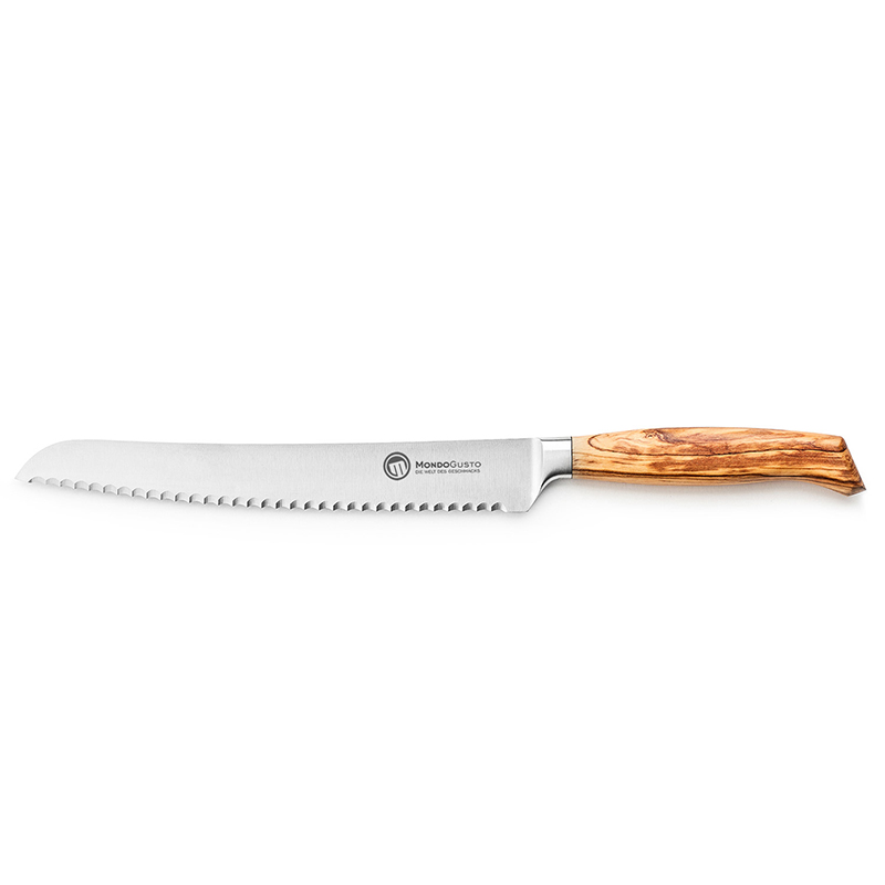 Mondogusto Brotmesser 22 cm rostfrei, Griff Olivenholz