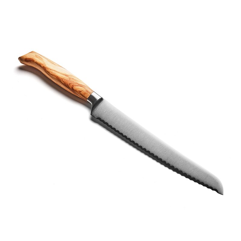 Mondogusto Brotmesser 22 cm rostfrei, Griff Olivenholz