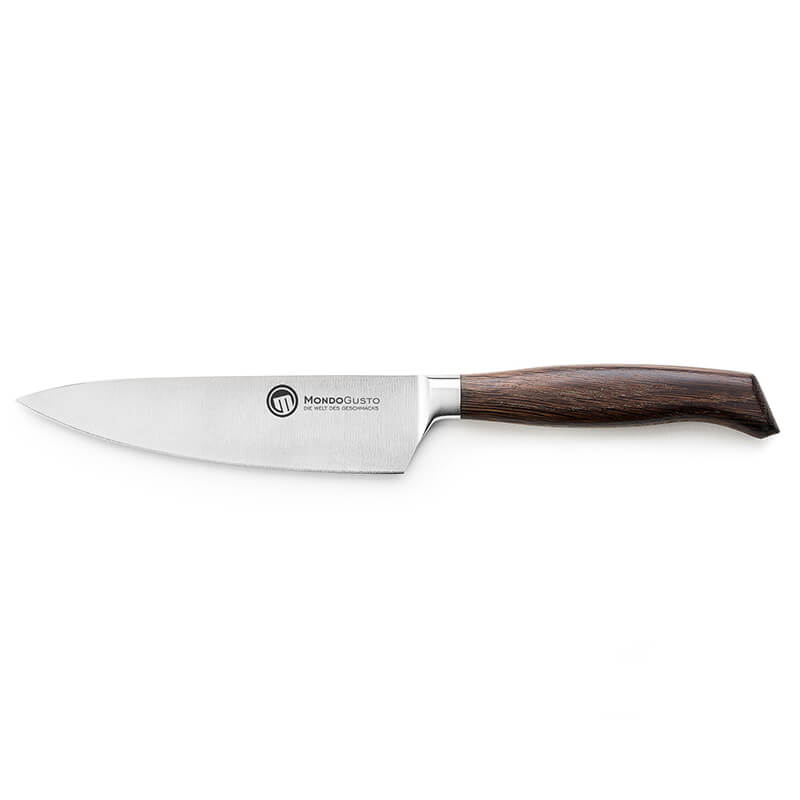 Mondogusto Kochmesser 15 cm rostfrei, Griff Eiche geräuchert weitere Ansicht Mondogusto Kochmesser 15 cm rostfrei, Griff Eiche geräuchert