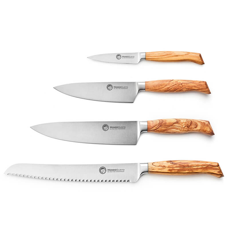 Mondogusto Messerset C 4-teilig, Griff Olivenholz weitere Ansicht Mondogusto Messerset C 4-teilig, Griff Olivenholz