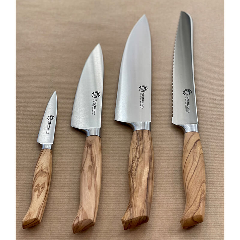 Mondogusto Messerset C 4-teilig, Griff Olivenholz weitere Ansicht Mondogusto Messerset C 4-teilig, Griff Olivenholz