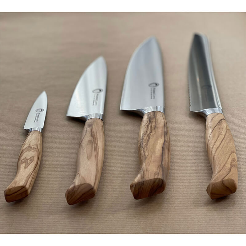 Mondogusto Messerset C 4-teilig, Griff Olivenholz weitere Ansicht Mondogusto Messerset C 4-teilig, Griff Olivenholz
