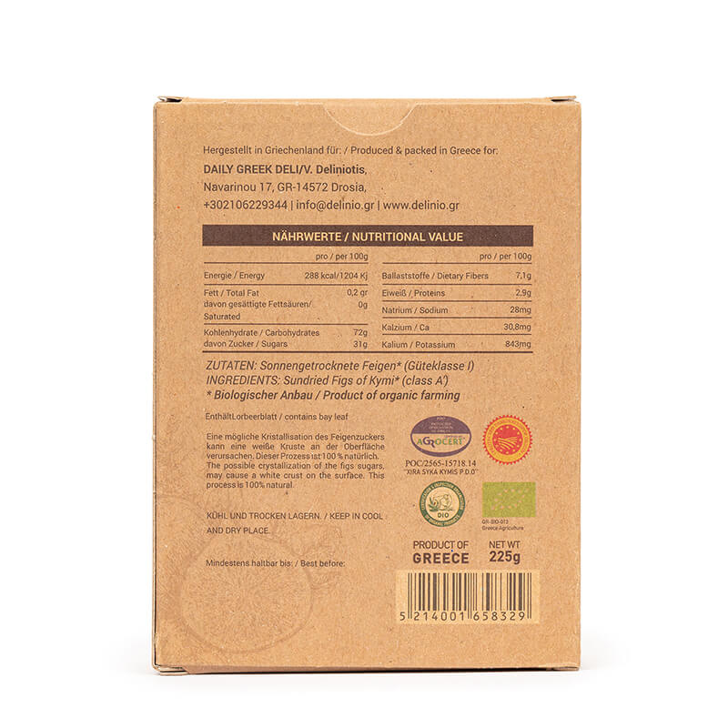 Feigen sonnengetrocknet Bio aus Griechenland von DELINIO, 225 g
