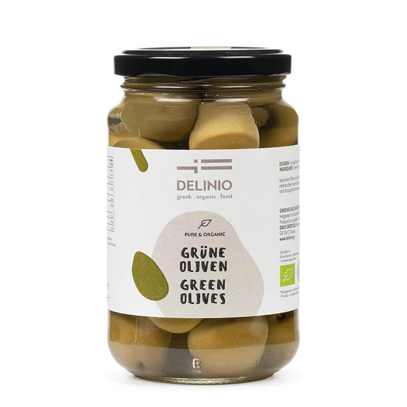 Grüne Oliven Bio aus Griechenland von DELINIO, 350 g weitere Ansicht Grüne Oliven Bio aus Griechenland von DELINIO, 350 g