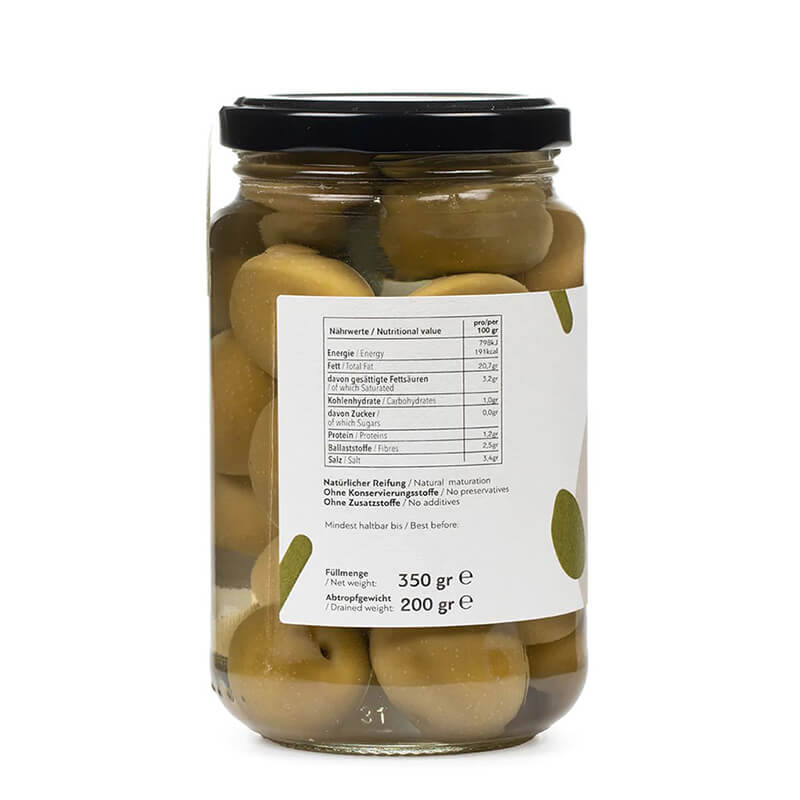 Grüne Oliven Bio aus Griechenland von DELINIO, 350 g weitere Ansicht Grüne Oliven Bio aus Griechenland von DELINIO, 350 g
