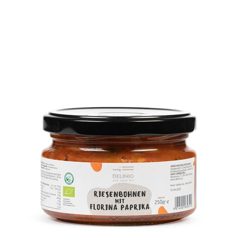 Bio Riesenbohnen mit Paprika von DELINIO, 250 g