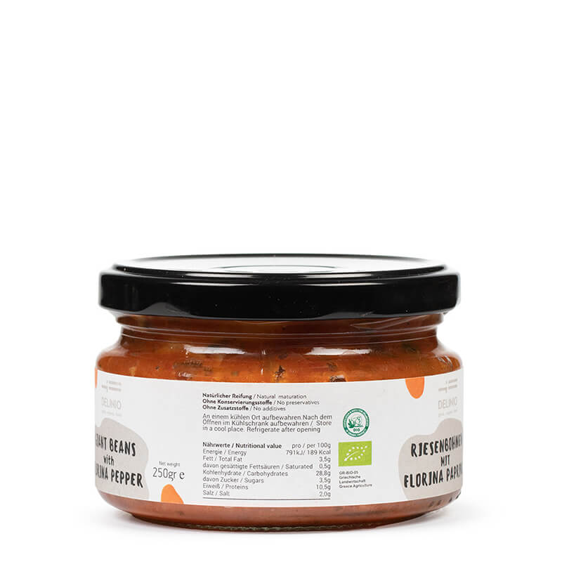 Bio Riesenbohnen mit Paprika von DELINIO, 250 g
