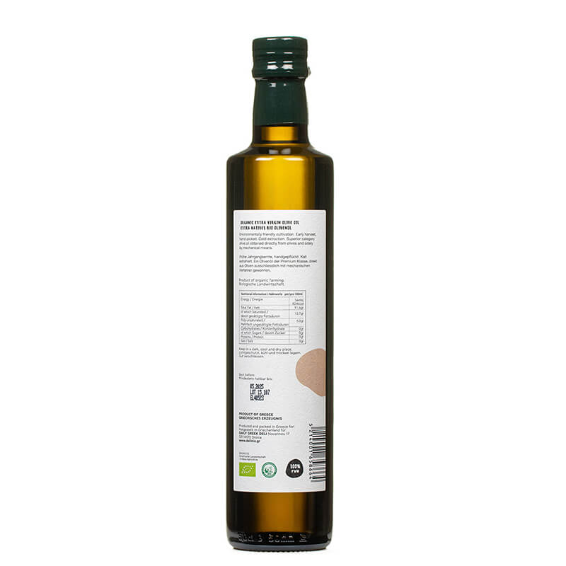 Koroneiki Extra Natives Olivenöl Bio aus Griechenland von DELINIO, 500 ml
