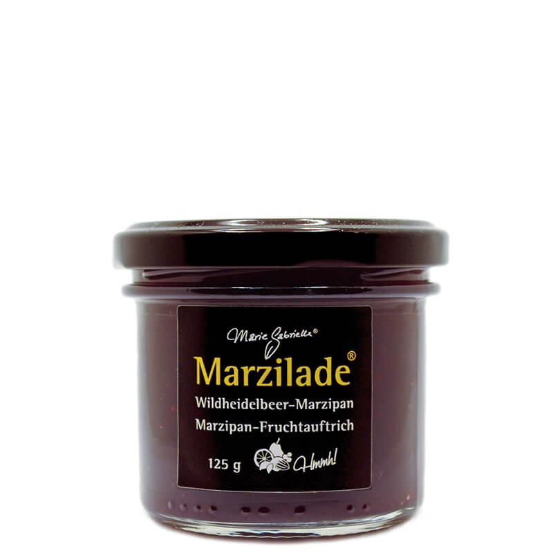 Lübecker Marzilade Wildheidelbeere-Marzipan Fruchtaufstrich für Gourmets, 125 g weitere Ansicht Lübecker Marzilade Wildheidelbeere-Marzipan Fruchtaufstrich für Gourmets, 125 g