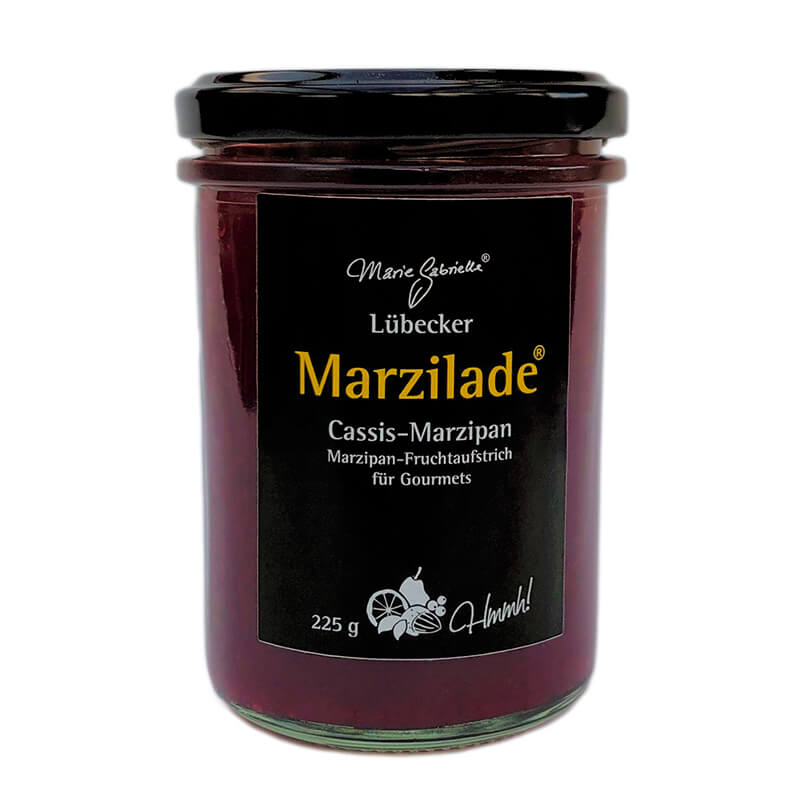 Lübecker Marzilade Cassis-Marzipan Fruchtaufstrich für Gourmets, 225 g