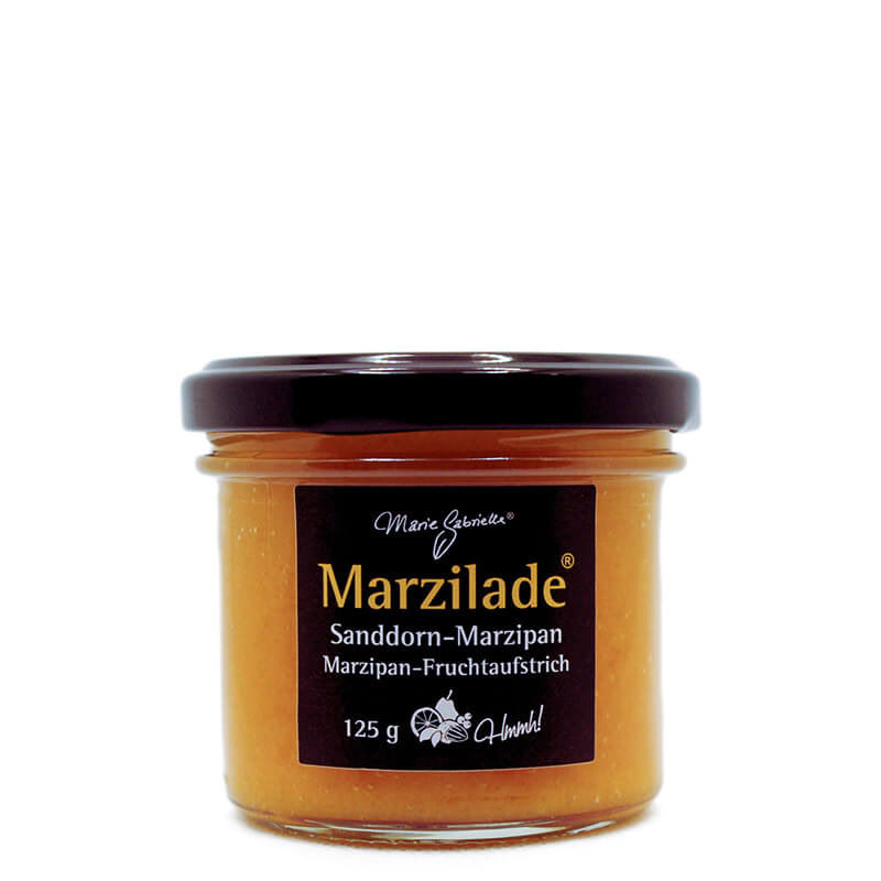 Lübecker Marzilade Sanddorn-Marzipan Fruchtaufstrich für Gourmets, 125 g weitere Ansicht Lübecker Marzilade Sanddorn-Marzipan Fruchtaufstrich für Gourmets, 125 g