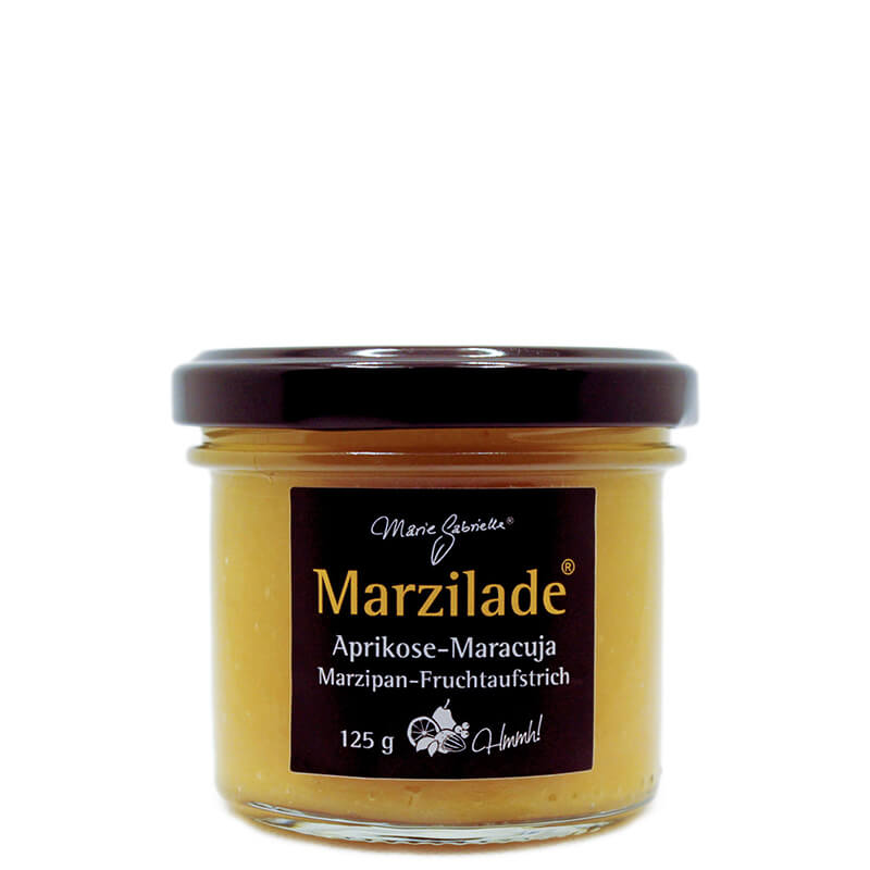 Lübecker Marzilade Aprikose Maracuja-Marzipan Fruchtaufstrich für Gourmets, 125 g weitere Ansicht Lübecker Marzilade Aprikose Maracuja-Marzipan Fruchtaufstrich für Gourmets, 125 g