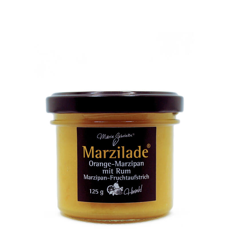Lübecker Marzilade Orange-Rum-Marzipan Fruchtaufstrich für Gourmets, 125 g