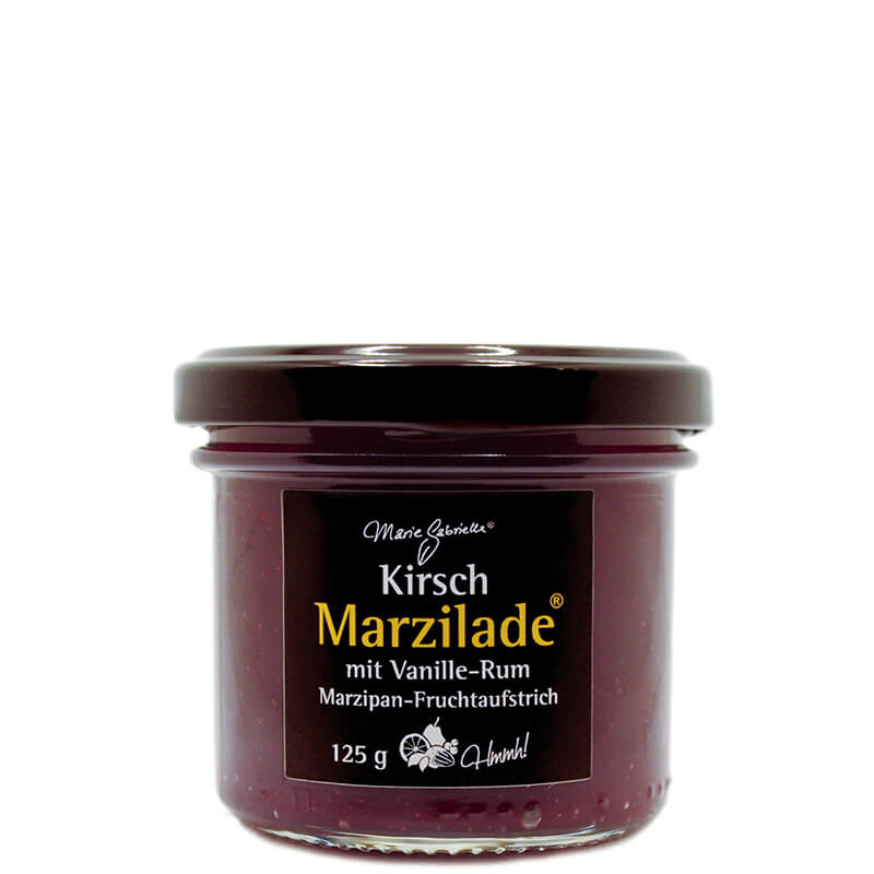 Lübecker Marzilade Kirsch Vanille Rum-Marzipan Fruchtaufstrich für Gourmets, 125 g