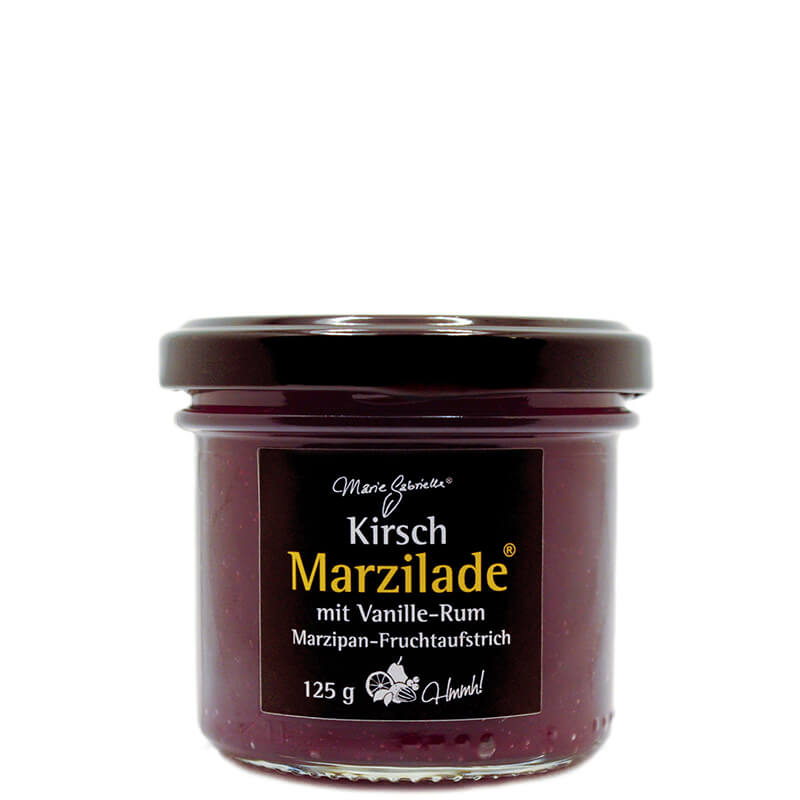 Lübecker Marzilade Kirsch Vanille Rum-Marzipan Fruchtaufstrich für Gourmets, 125 g weitere Ansicht Lübecker Marzilade Kirsch Vanille Rum-Marzipan Fruchtaufstrich für Gourmets, 125 g