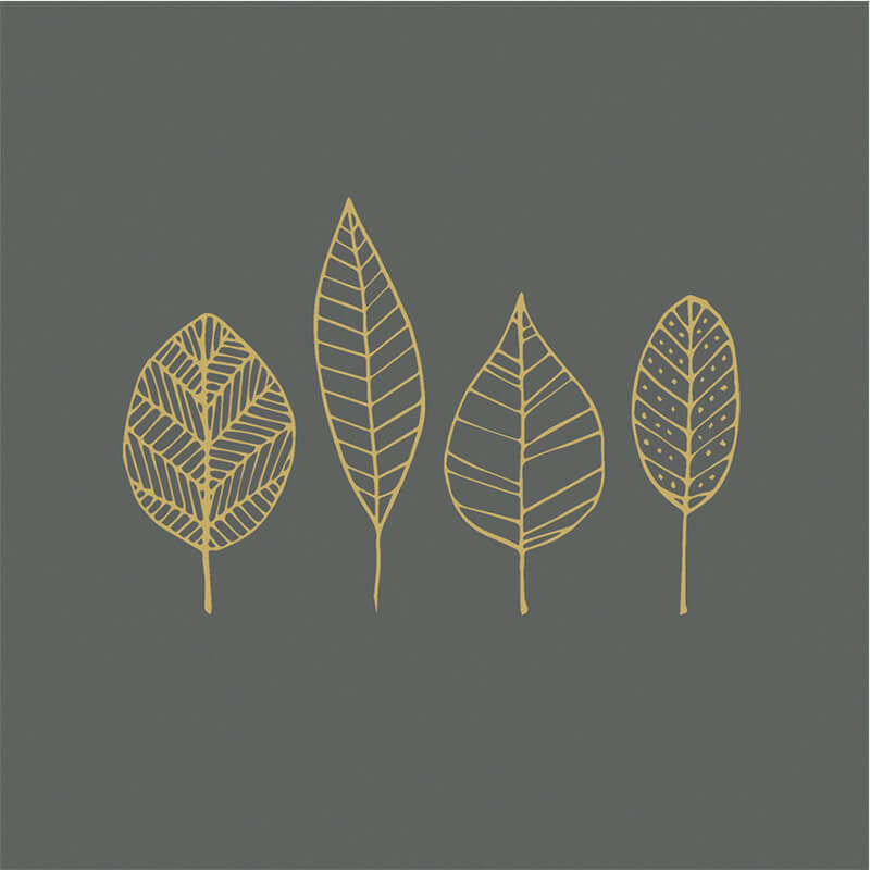 Servietten Pure Gold Leaves anthracite 25 x 25 cm von ppd weitere Ansicht Servietten Pure Gold Leaves anthracite 25 x 25 cm von ppd