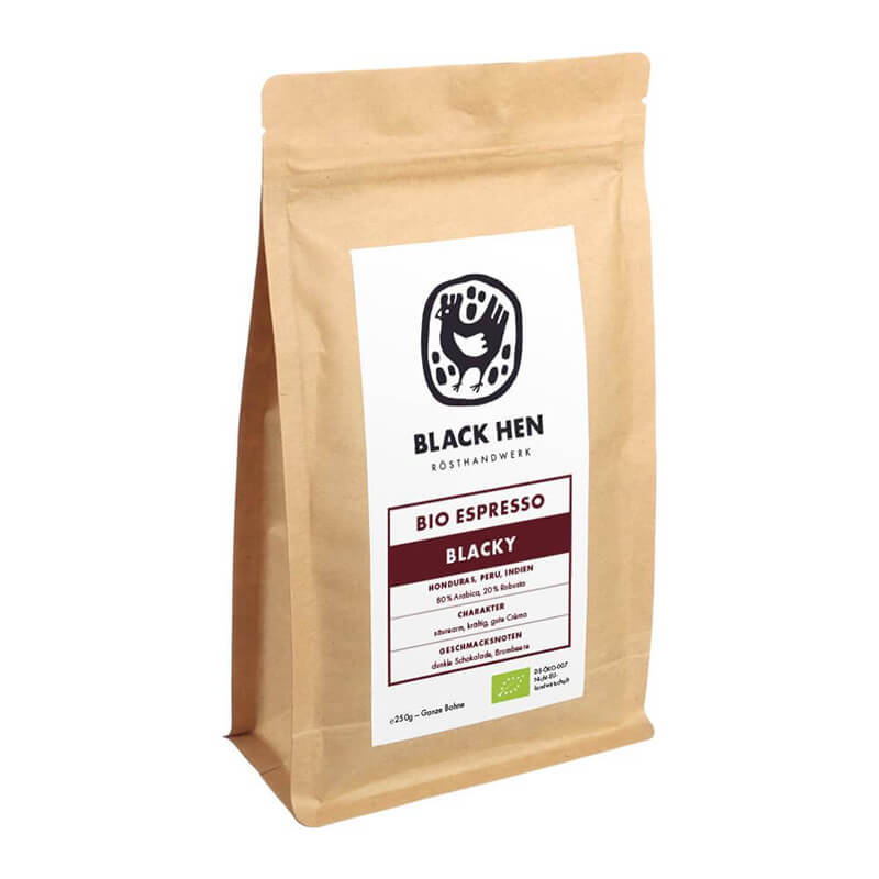 Bio Espresso Blacky Bohnen von Black Hen, 500 g weitere Ansicht Bio Espresso Blacky Bohnen von Black Hen, 500 g