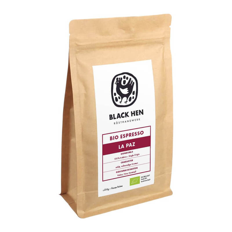 Bio Espresso La Paz Bohnen von Black Hen, 250 g