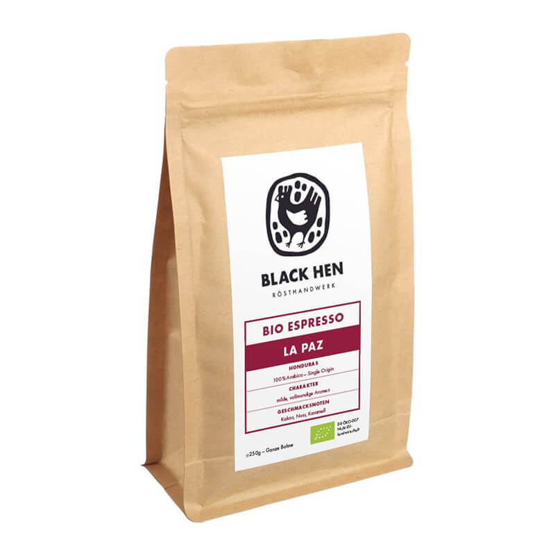 Bio Espresso La Paz Bohnen von Black Hen, 500 g weitere Ansicht Bio Espresso La Paz Bohnen von Black Hen, 500 g