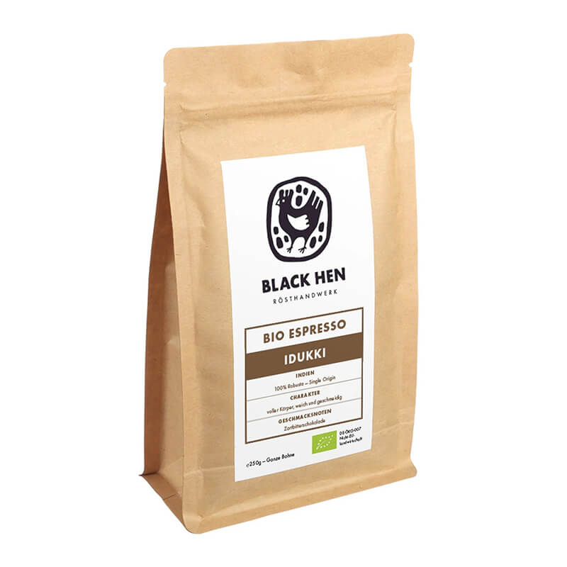Bio Espresso Idukki Bohnen von Black Hen, 250 g weitere Ansicht Bio Espresso Idukki Bohnen von Black Hen, 250 g